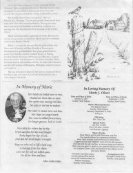 Marie Olson Memorium