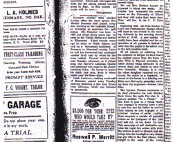 Martin Domsten death notice (1922)